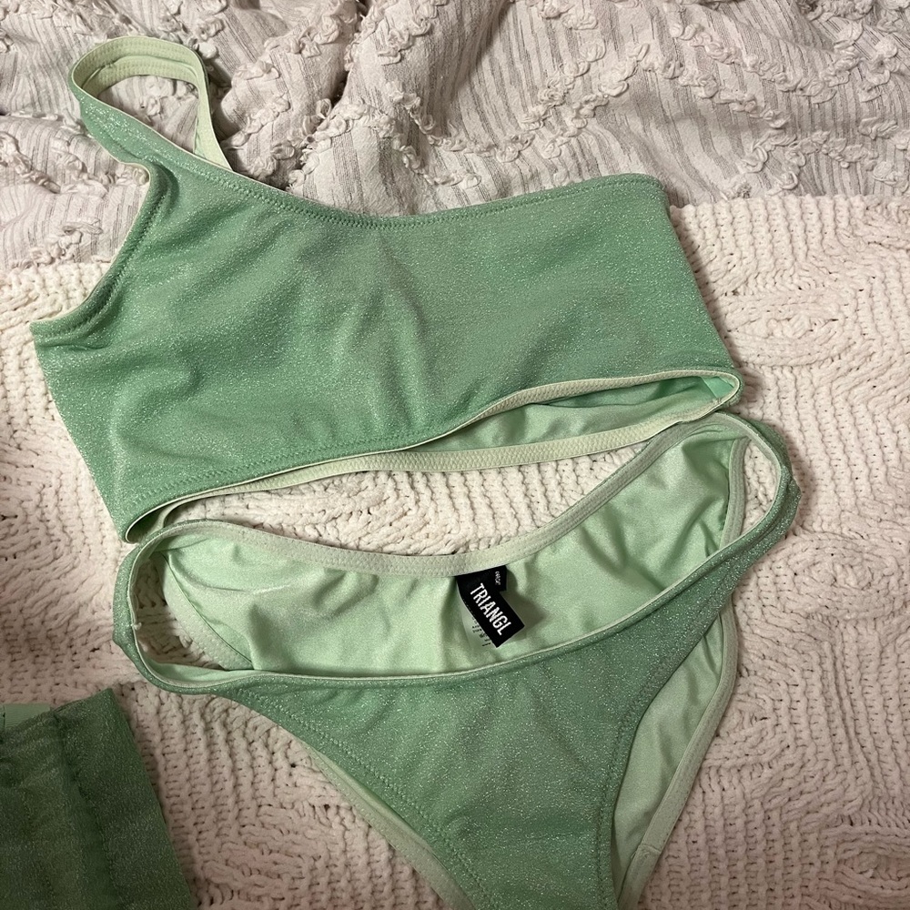 Lime Green sparkle Triangl bikini size Large